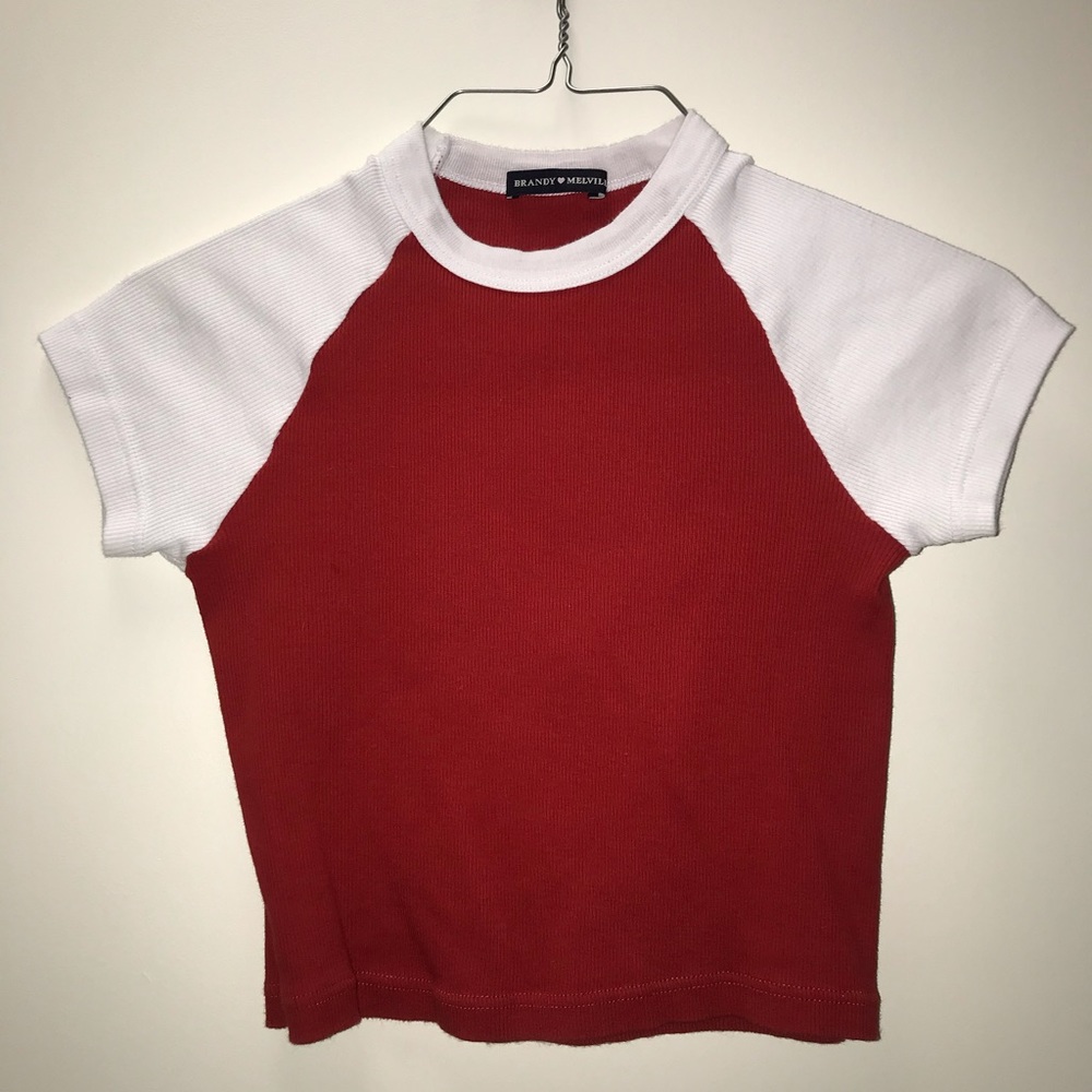 Brandy Melville baseball cropped shirt